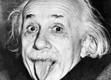 Famous picture of Albert Einstein sticking out his tongue.