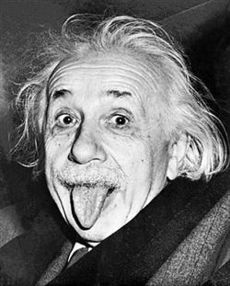 Famous picture of Albert Einstein sticking out his tongue. 